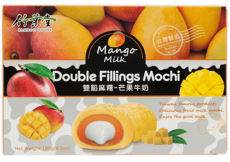 Бамбук Хаус рисовое пирожное Моти со вкусом Манго с молоком Double Filling Mochi